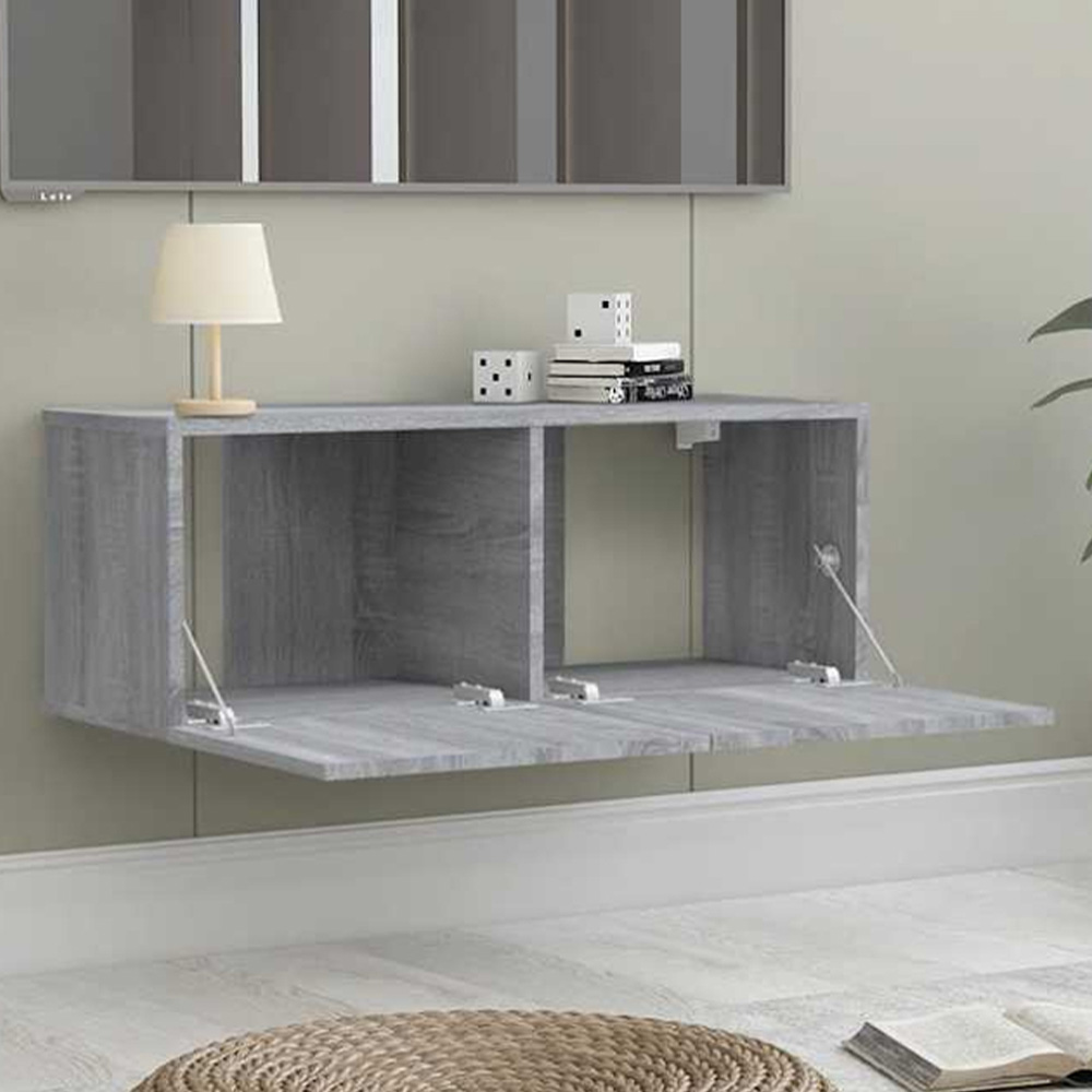 vidaXL 2 Door Grey Sonoma TV Cabinet Image 1