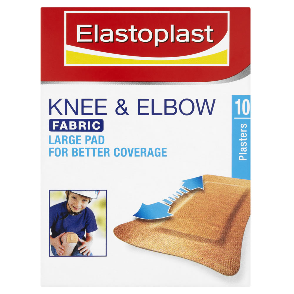 Elastoplast Knee & Elbow Fabric Plasters 10 pack Image