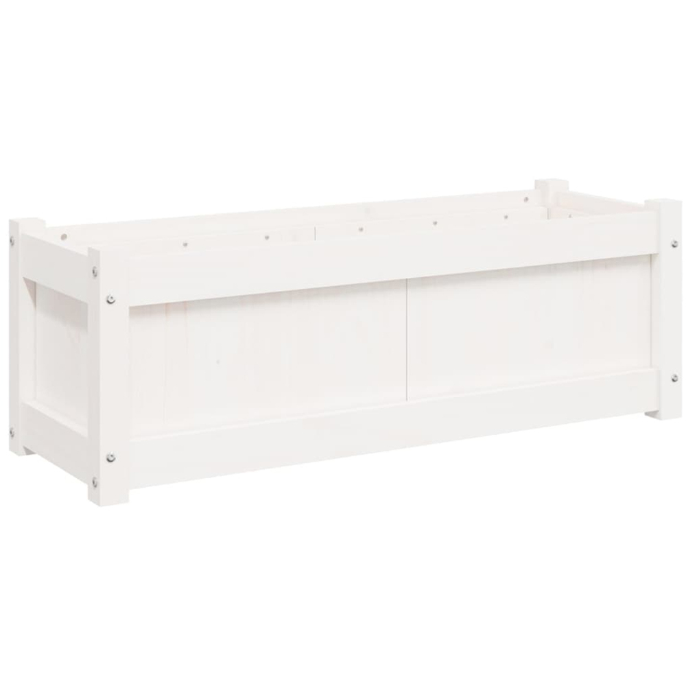 vidaXL White Solid Pine Wood Garden Planter 90 x 31 x 31cm Image 6