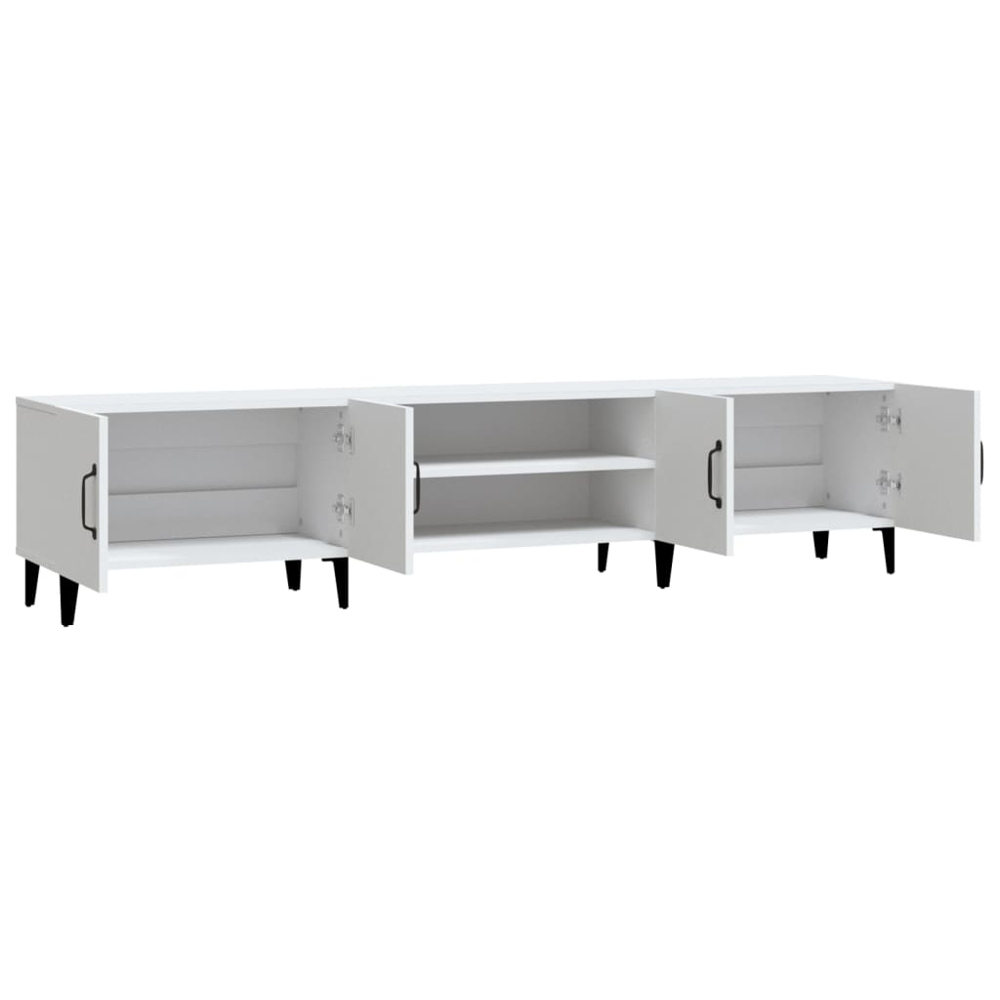 vidaXL 4 Door 2 Shelf White TV Cabinet Image 5