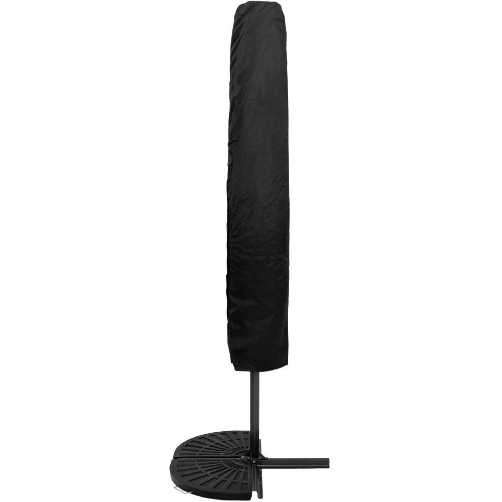 MonsterShop Grey Cantilever Parasol with Half Fan Base 3m Image 4