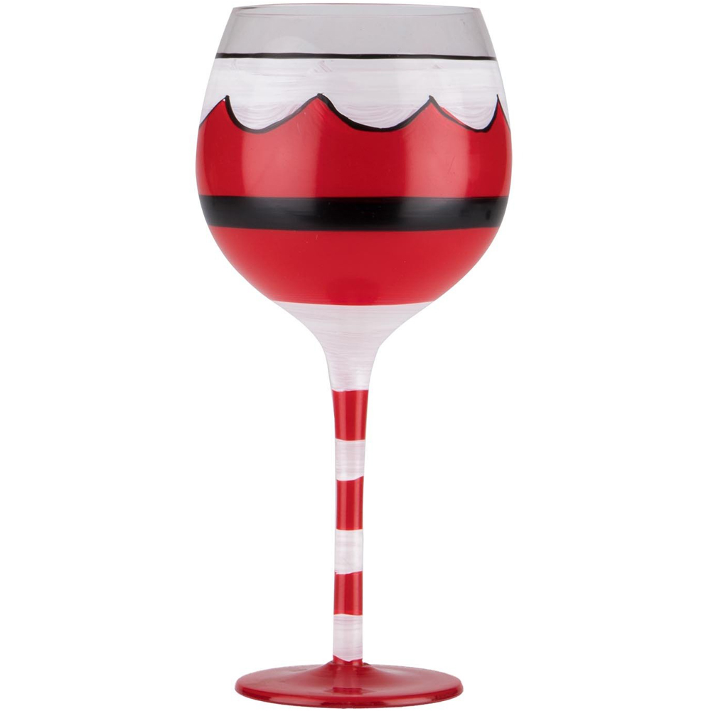 Hand Painted Festive Wine Glass Image 1