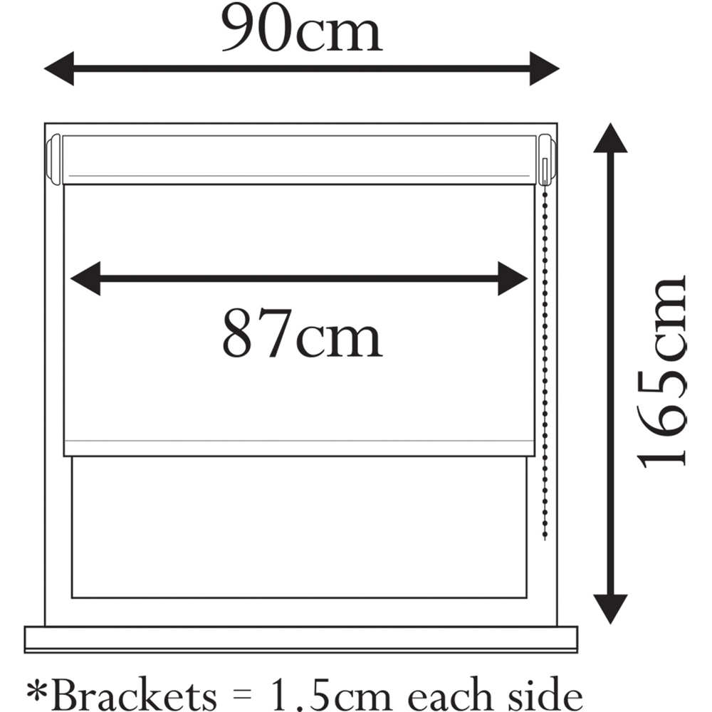 Plain Blackout Roller Blinds Ivory 90cm Image 3