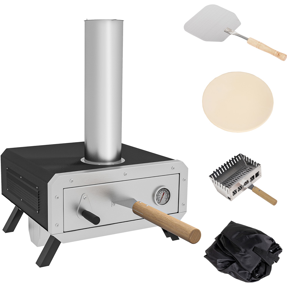 Outsunny Portable Wood Pellet Pizza Oven with Thermometer Image 1