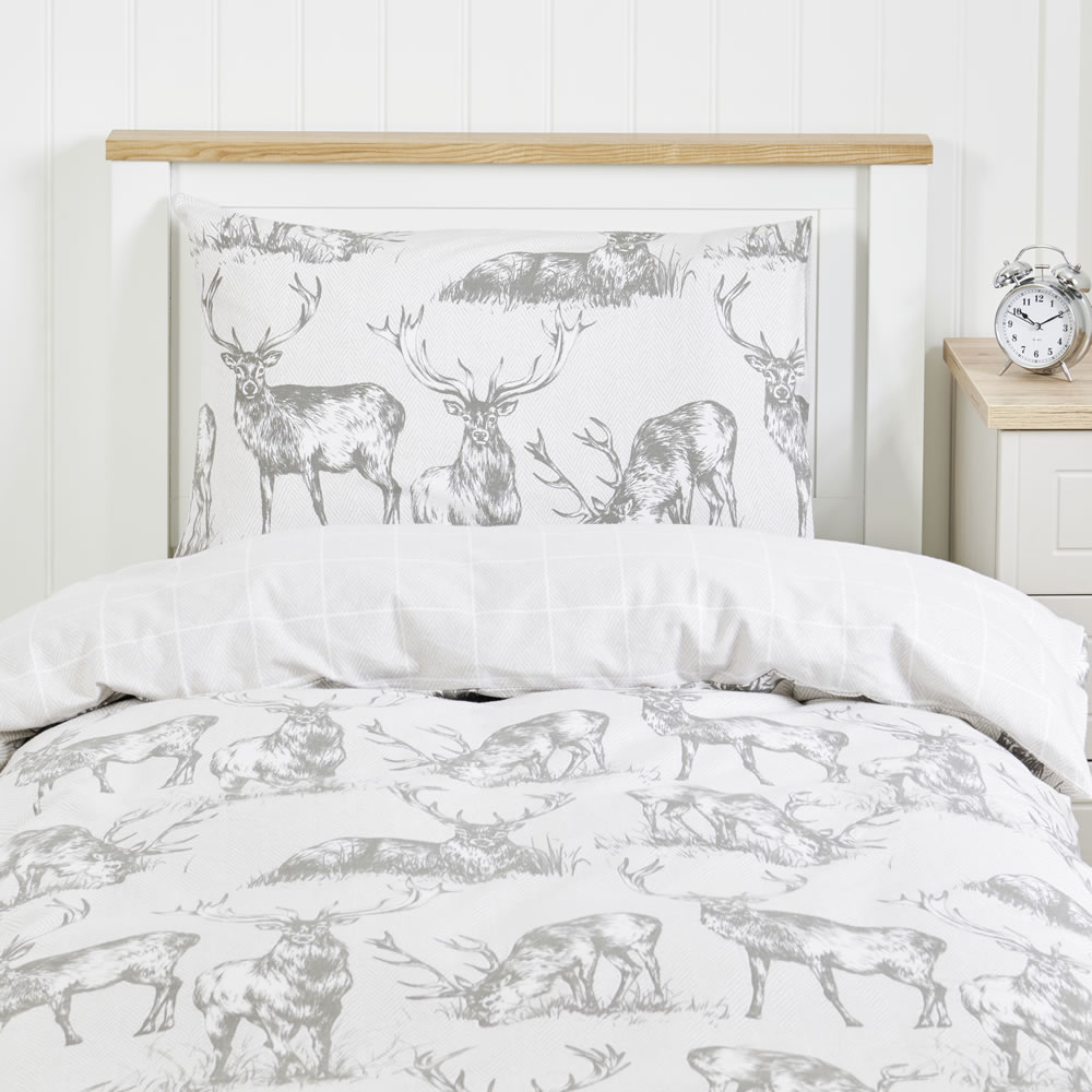 Wilko 100 Brushed Cotton Stag Single Duvet Set Wilko