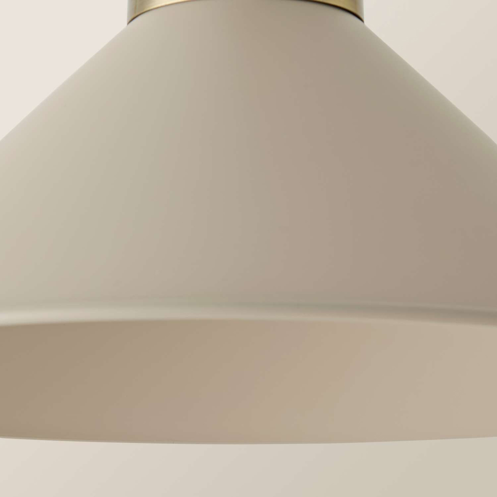 ValueLights Morgan Beige Tapered Metal Shade with Rolled Edge and Metallic Fitting Image 5