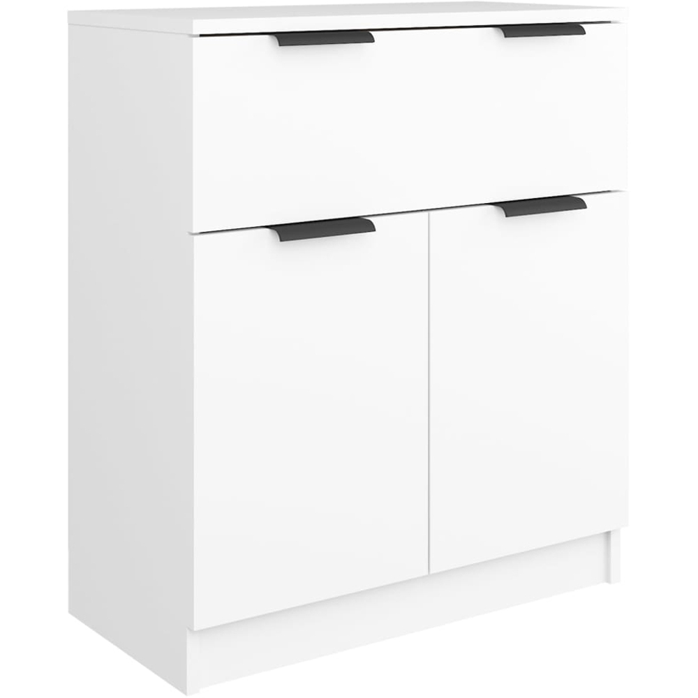 vidaXL 2 Door Single Drawer White Sideboard Image 2