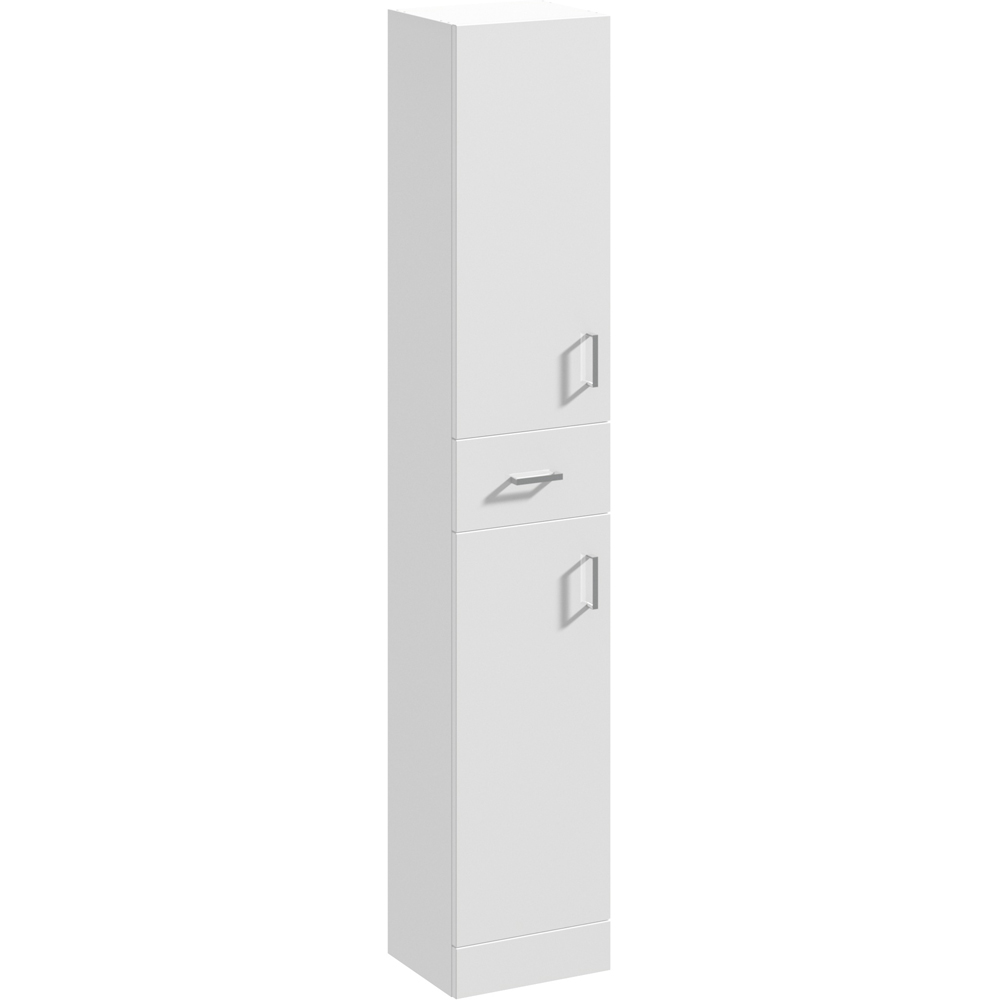 nuie Mayford 2 Door Single Drawer White Floor Standing Tall Unit Image 2