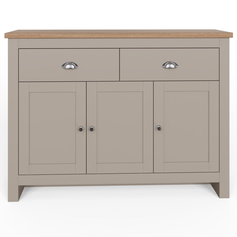 GFW Lancaster 3 Door 2 Drawer Grey Large Sideboard Image 4