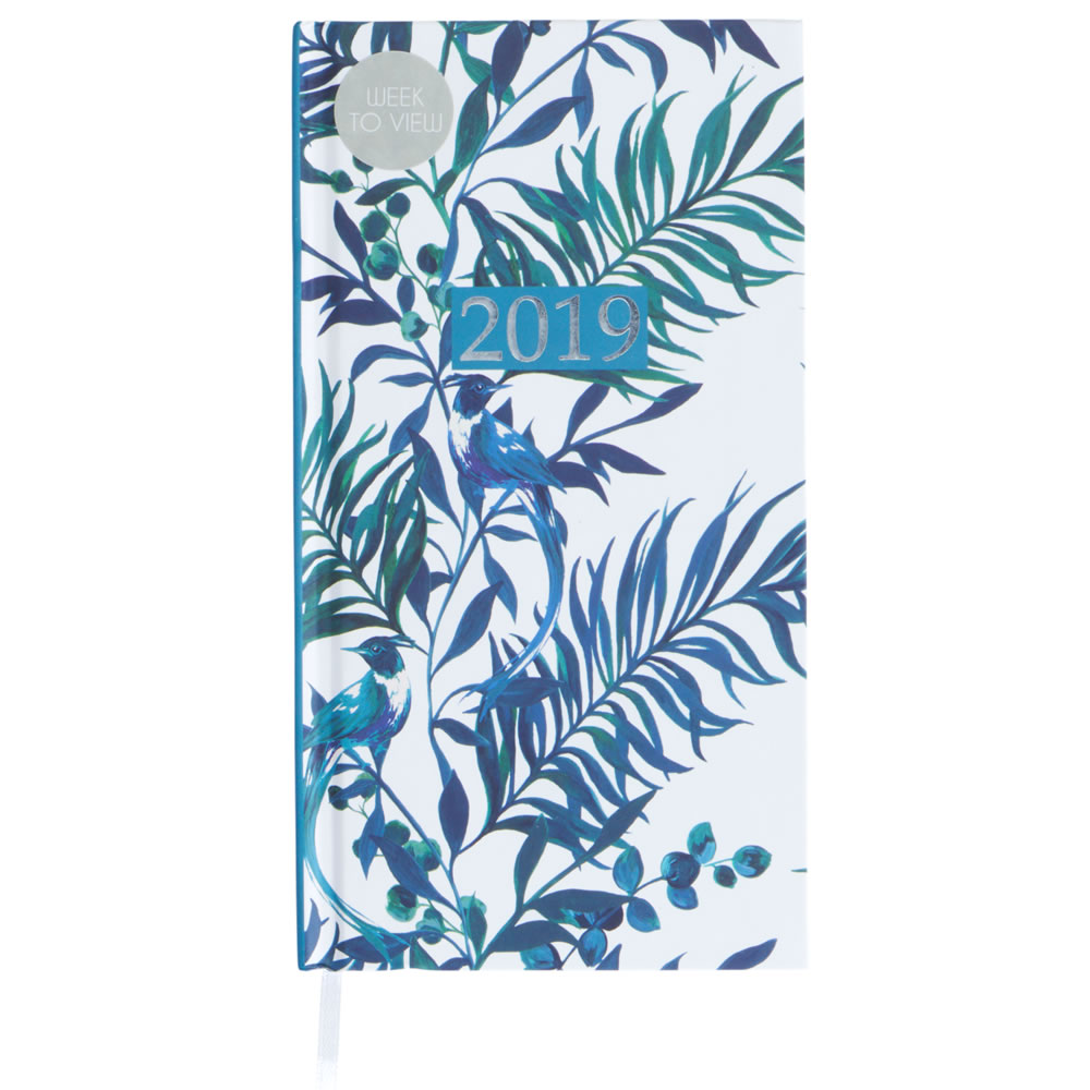 Wilko Slim Week-to-View 2019 Diary with Tropical Birds Image 1