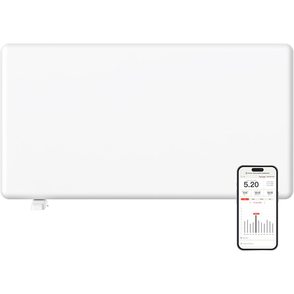 TCP Smart Serene White Energy Monitoring Panel Heater 2000W 815 x 435mm Image 2