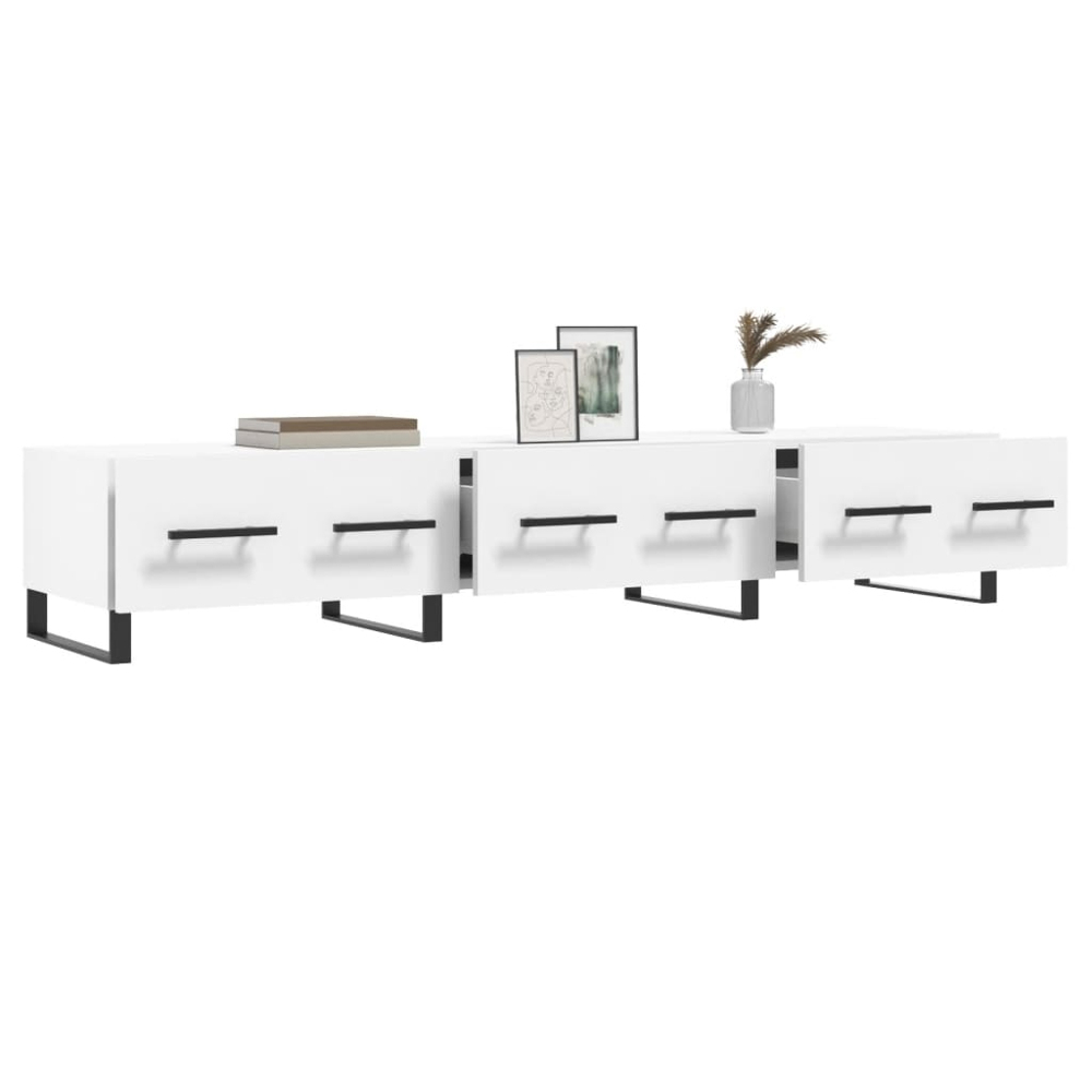 vidaXL 3 Drawer White TV Cabinet Image 4