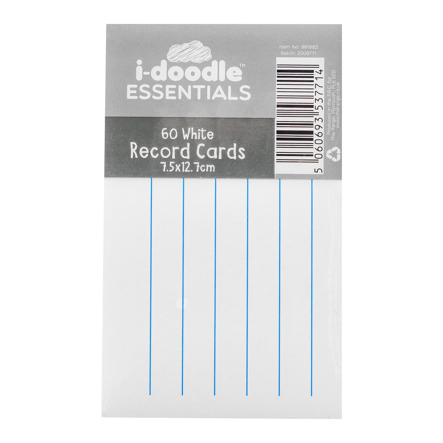 Pack of 60 Record Cards - White Image