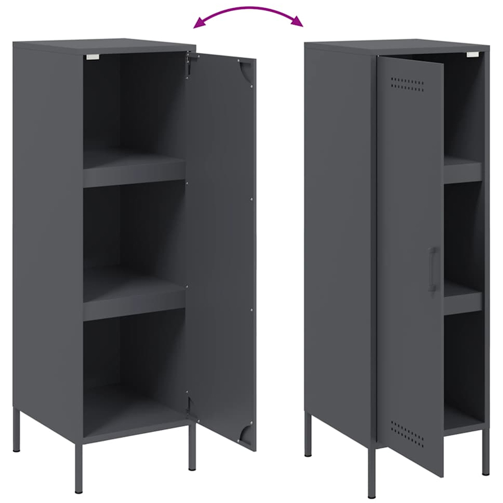 vidaXL Single Door Anthracite Metal Highboard Image 8
