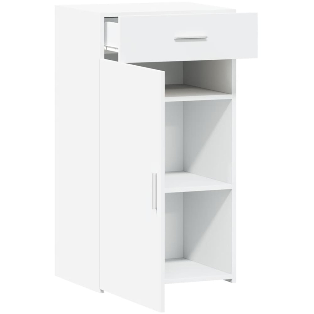 vidaXL Single Door Single Drawer White Sideboard Image 8