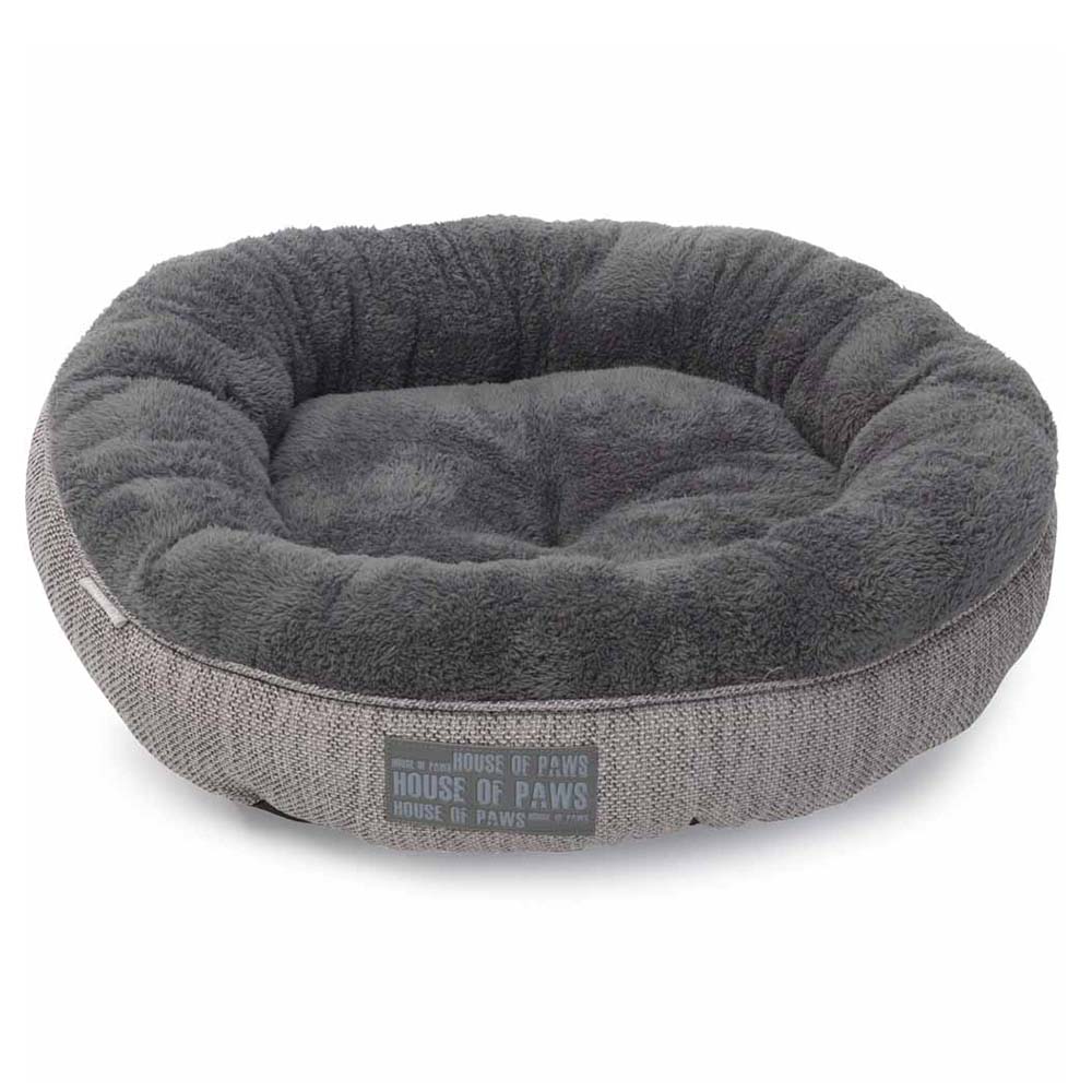 House Of Paws Grey Hessian Cat Bed Image
