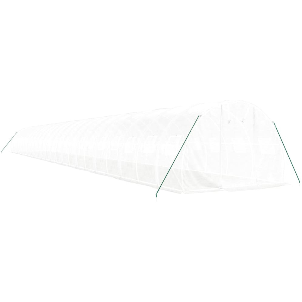 vidaXL White Polyethylene Galvanised Steel Frame 78.7 x 9.8ft Greenhouse Image 2