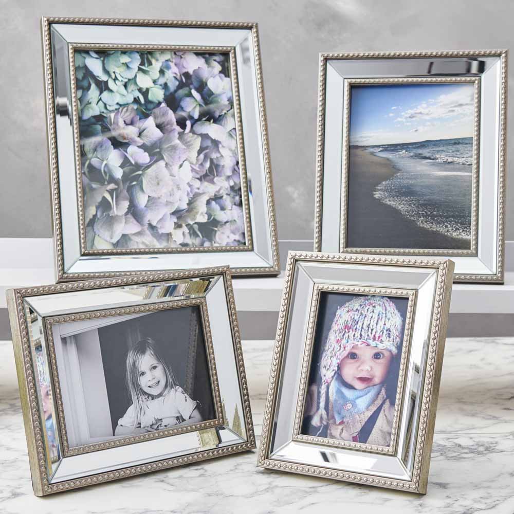Wilko Beaded Mirror Photo Frame 10 x 8 Inch Wilko