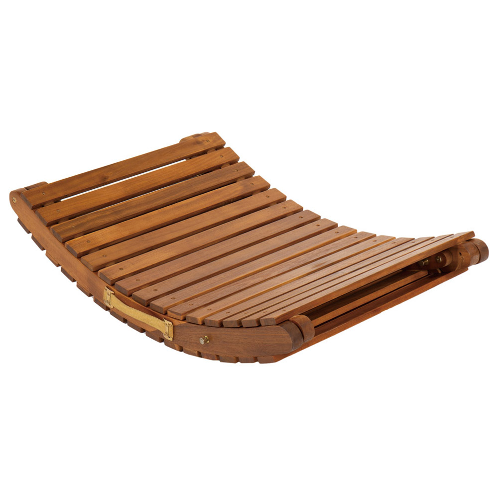 Charles Bentley FSC Acacia Folding Curved Sun Lounger Image 4