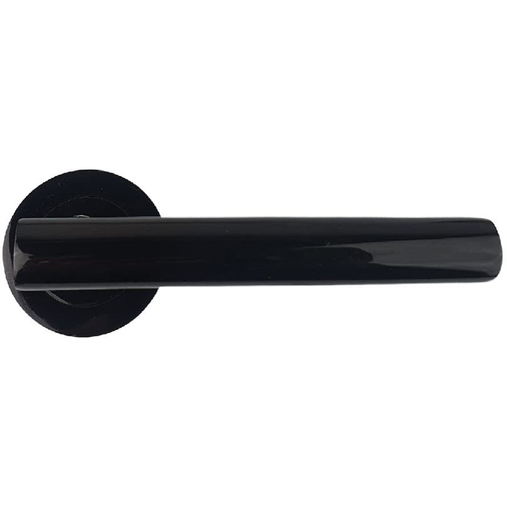 Golden Grace Metallic Black T-Bar Bathroom Door Handle Set Image 3