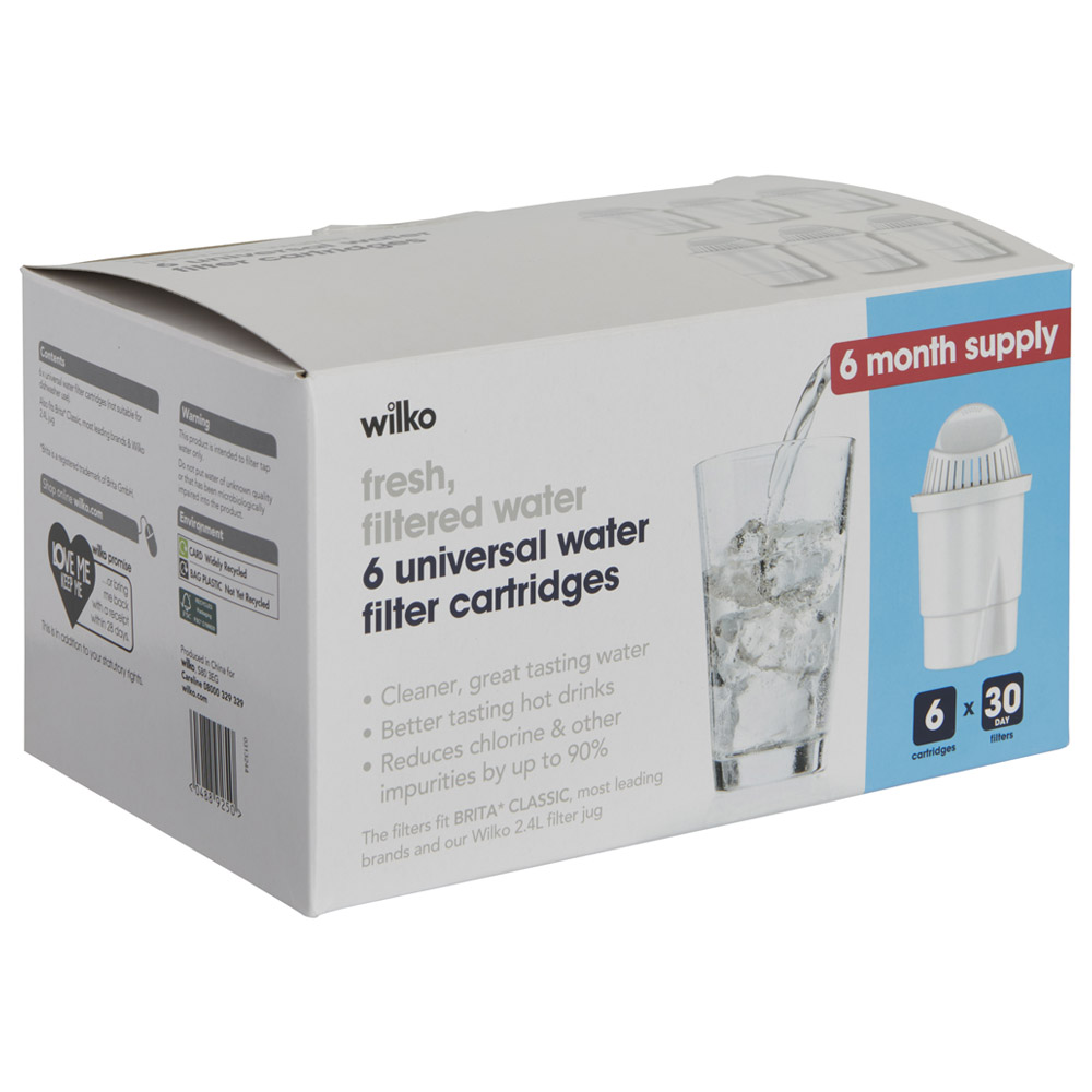 Wilko Water Filter Cartridge 6 Pack Image 1