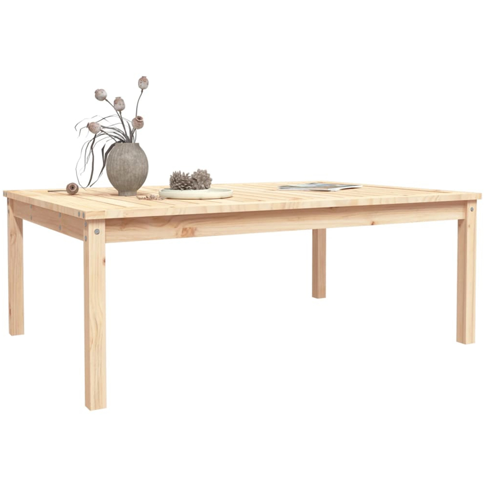 vidaXL Natural Solid Pine Wood Slatted Garden Table 121 x 82.5cm Image 5