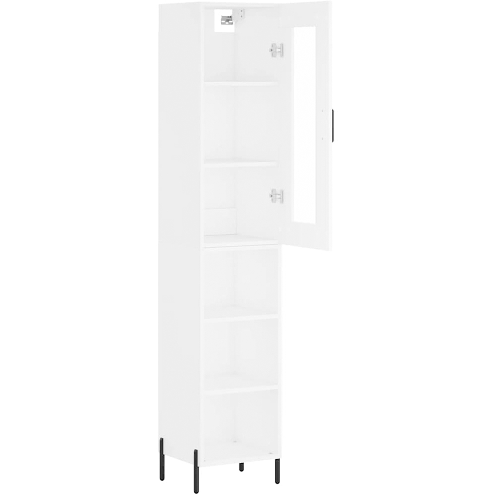 vidaXL Single Door 6 Shelf White Highboard Image 4