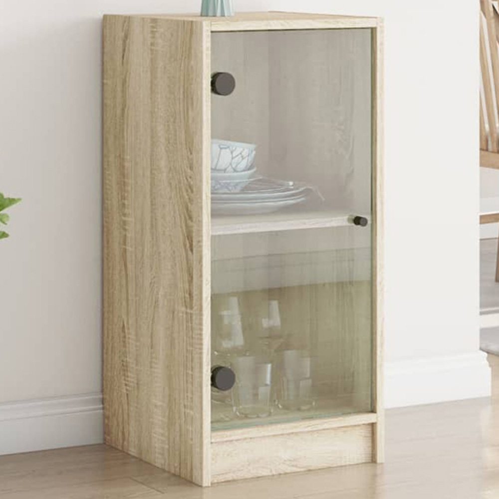 vidaXL Single Door Sonoma Oak Side Cabinet Image 1