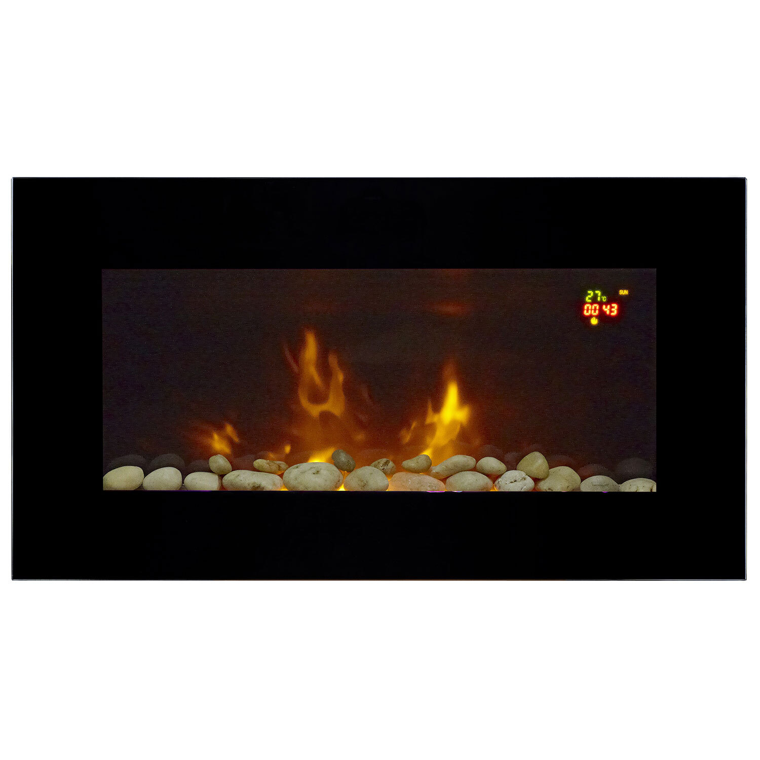 MyHome Chamonix Wall Mounted Electric Fire Suite Black Image 3