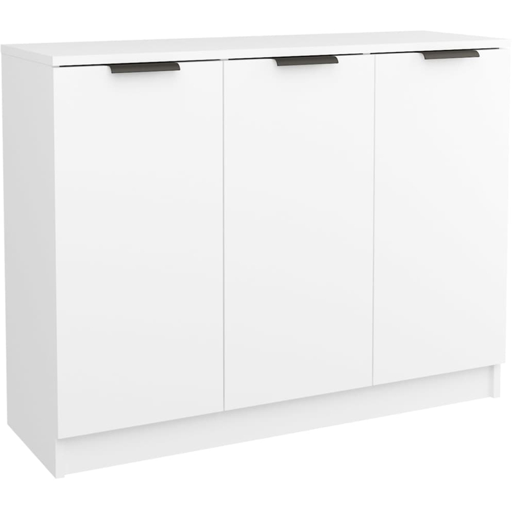vidaXL 3 Door White Sideboard Image 2