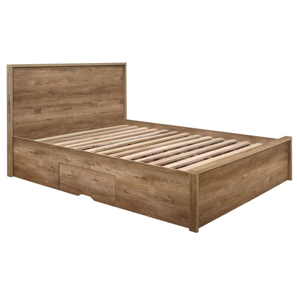 Stockwell Double Brown 2 Drawer Bed Image 2