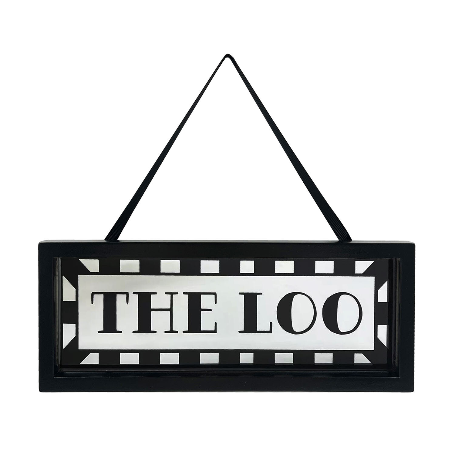 Monochrome Loo Hanging Sign Black Image 1