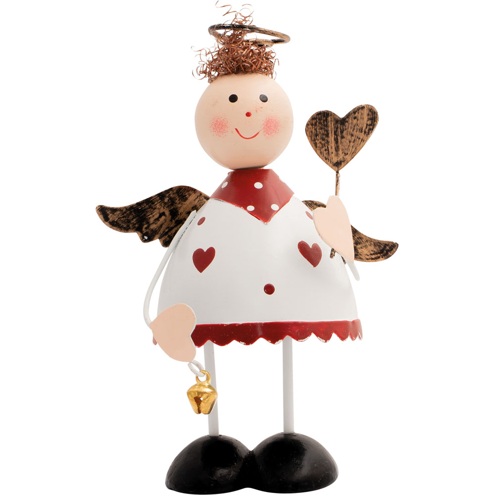 St Helens White Metal Angel Ornament 14.5cm Image 1