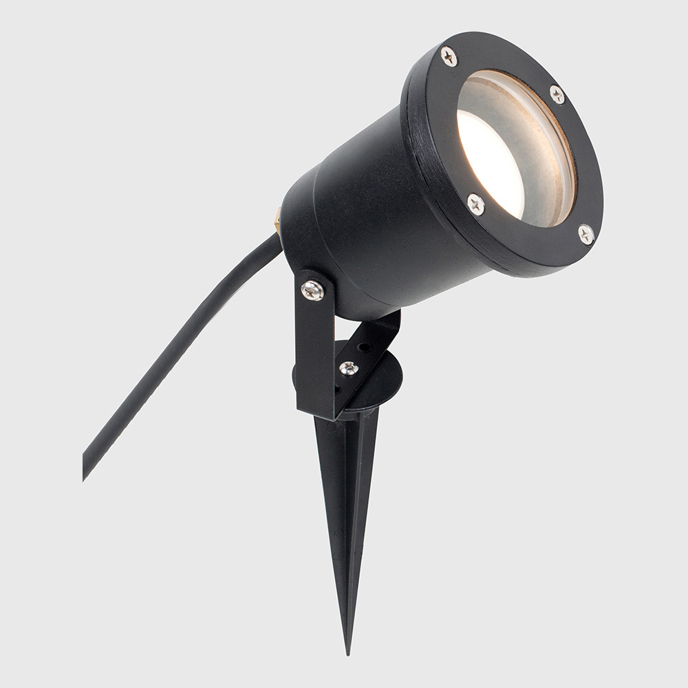 Derwent Set of 4 Black Outdoor Spike Lights with 5W Warm White Bulb Image 4