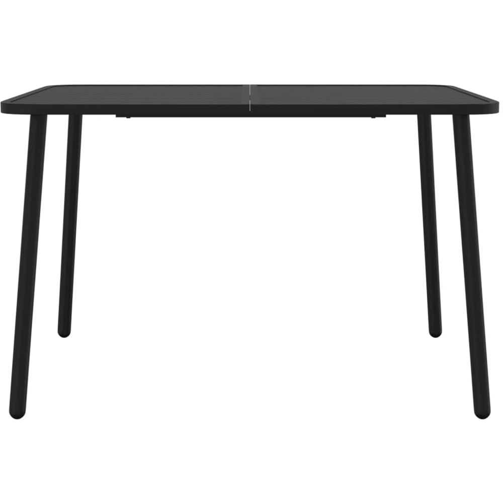 vidaXL 2 Seater Anthracite Steel Slatted Rectangular Garden Table Image 3