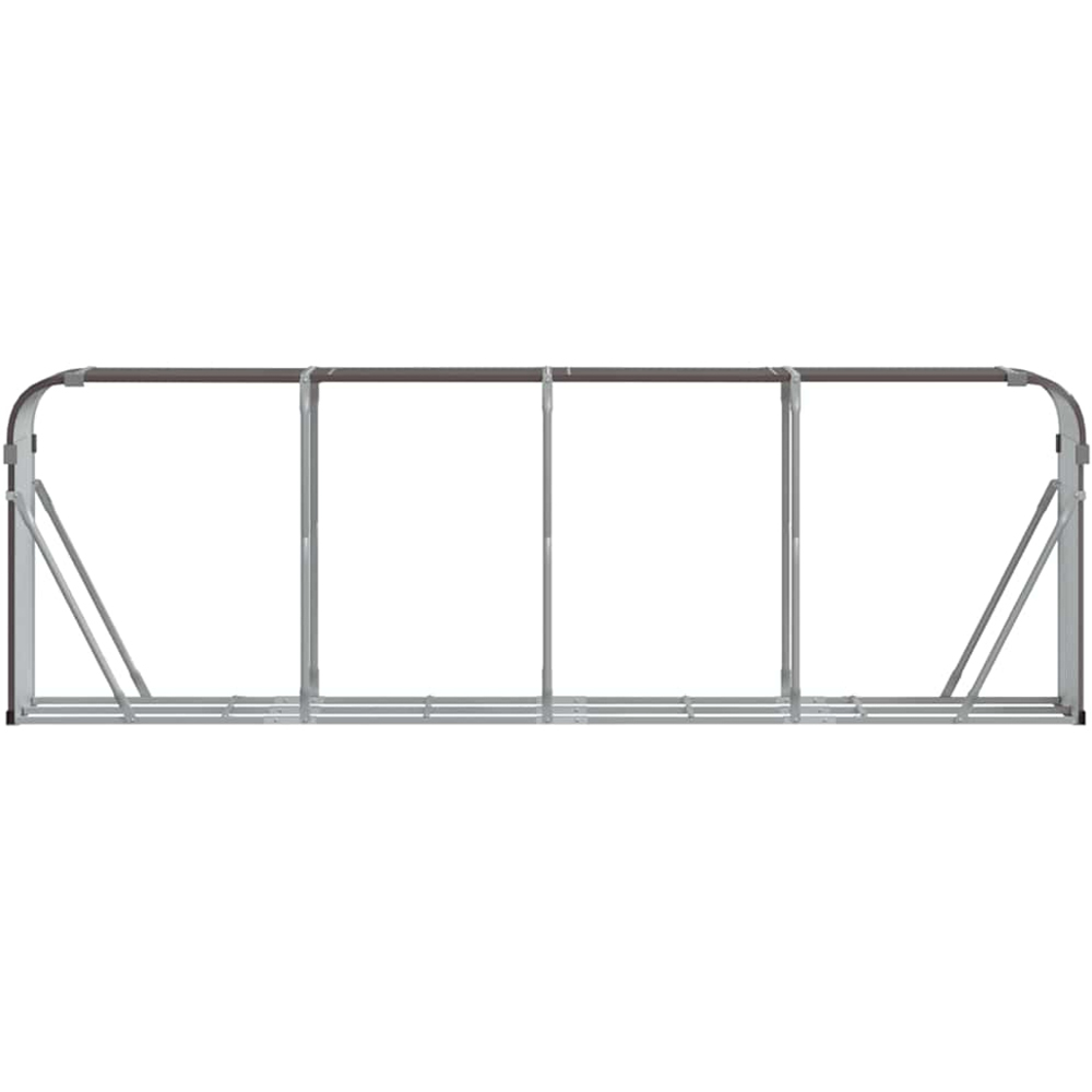 vidaXL Brown Galvanised Steel Firewood Log Holder 100 x 300 x 45cm Image 3