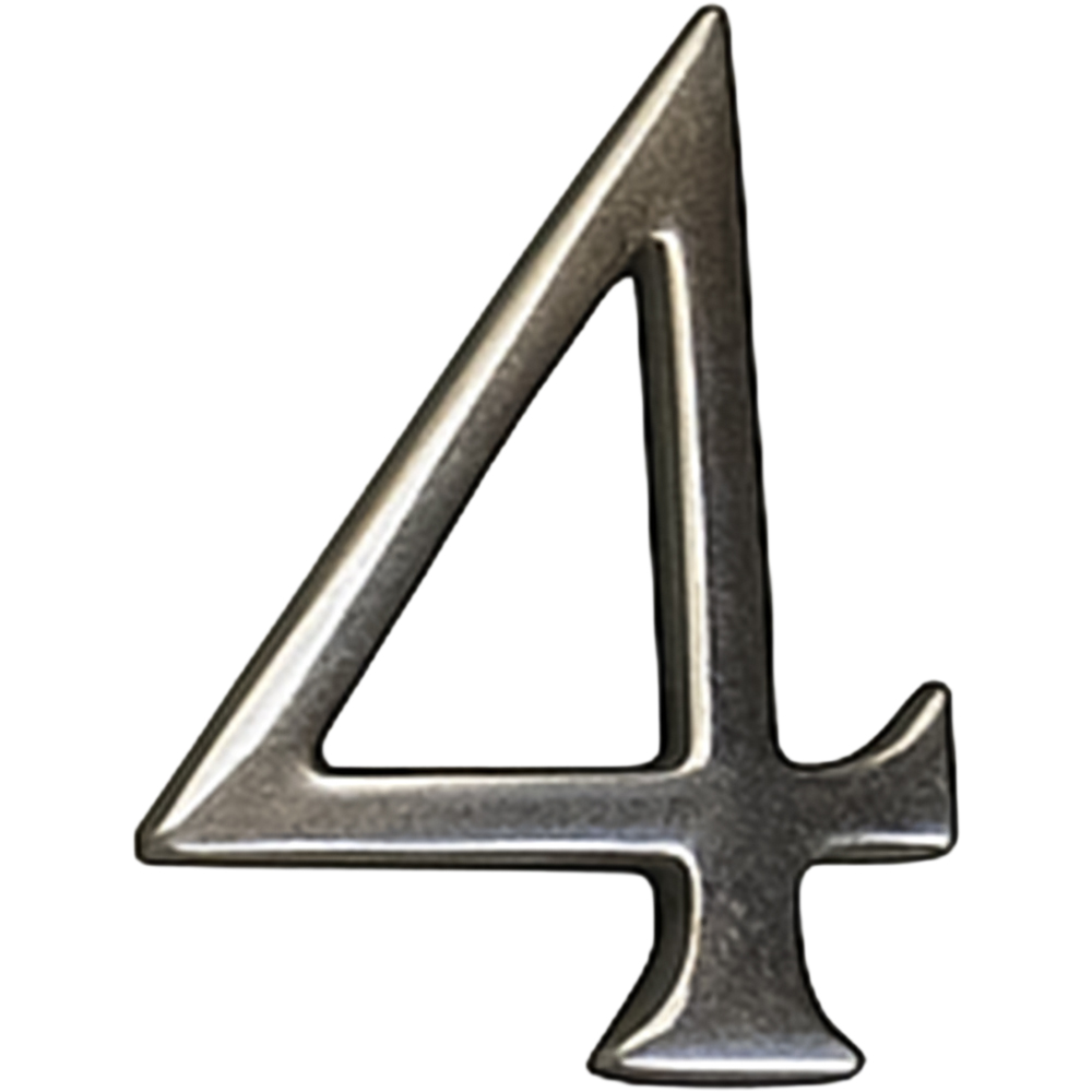 Golden Grace Polished Gold Finish Self Adhesive Door Numerals No 4 75mm Image 2