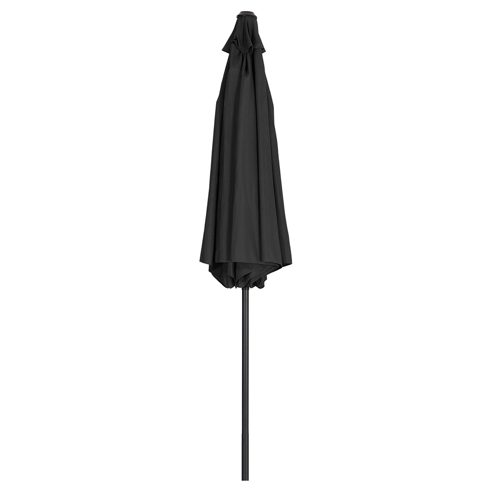 Living and Home Black Round Crank Tilt Parasol with Rattan Effect Round Base 3m Image 5