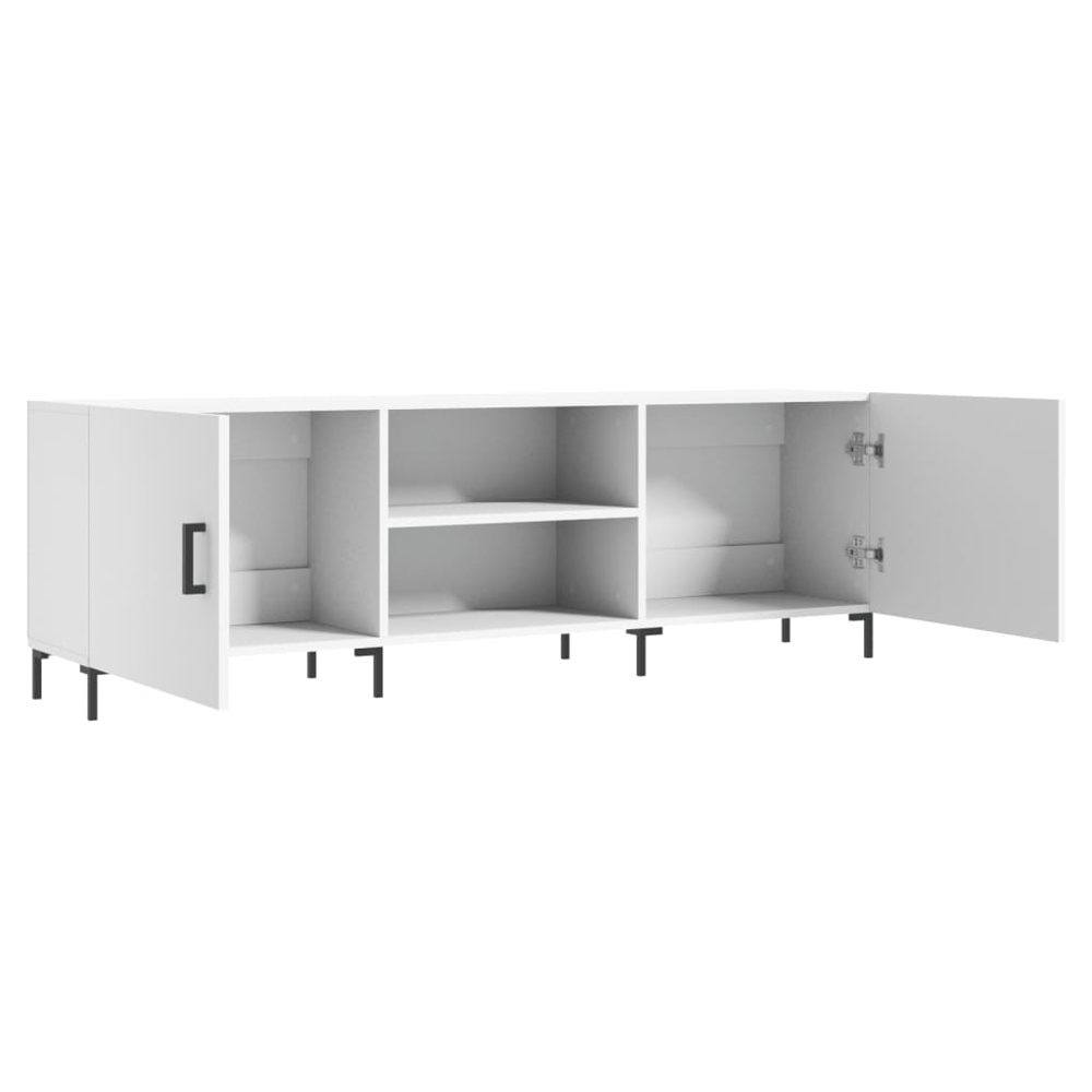 vidaXL 2 Door 2 Shelf White TV Cabinet Image 6