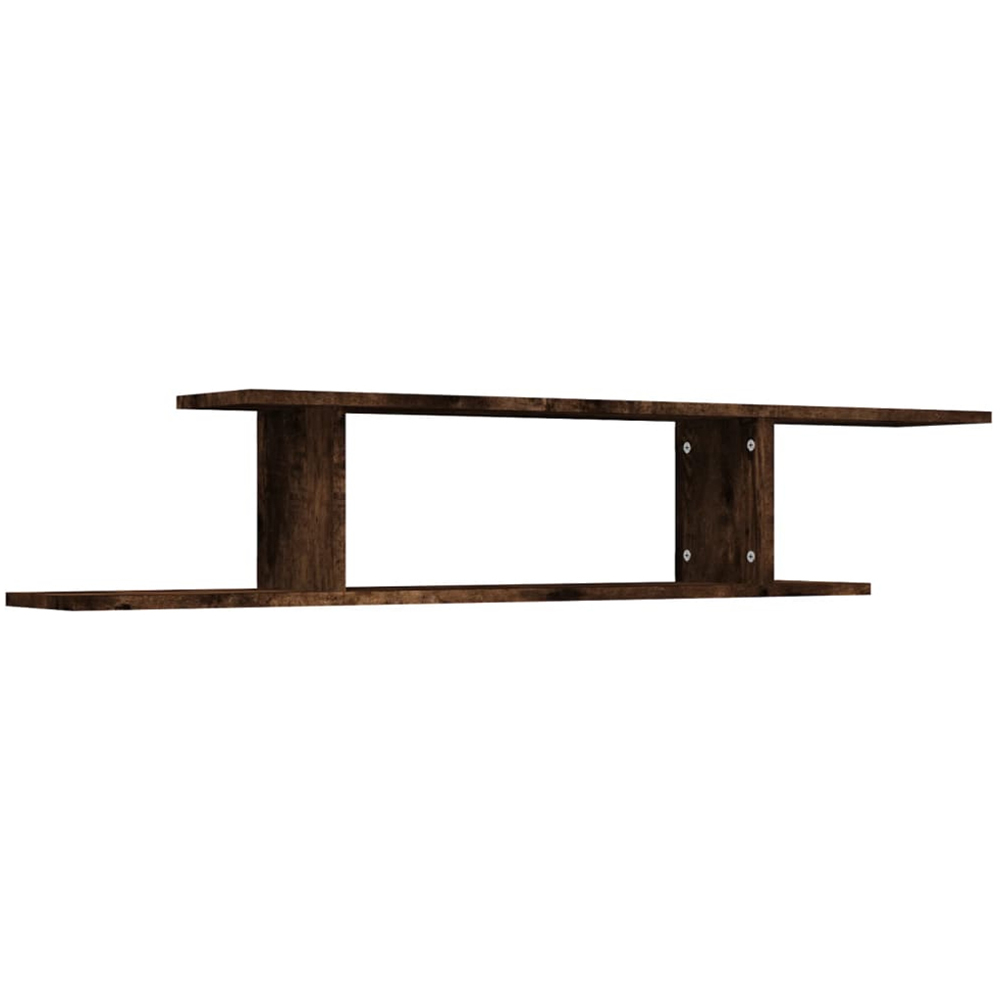 vidaXL 4 Shelf Smoked Oak Wall Mounted TV Shelf Image 1