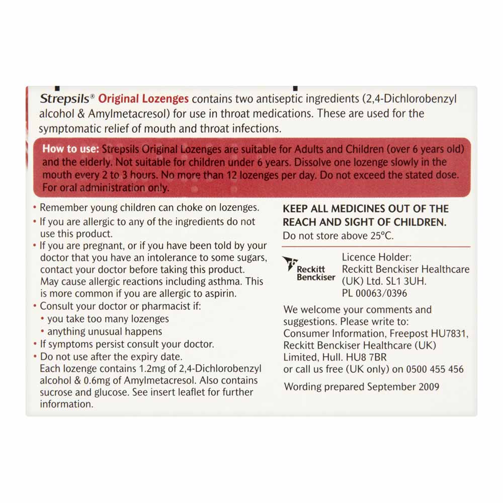 Strepsils Original Lozenges 16 pack Image 2