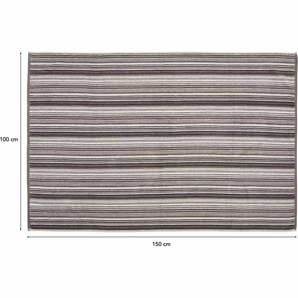 Wilko Grey Stripe Bath Sheet Wilko