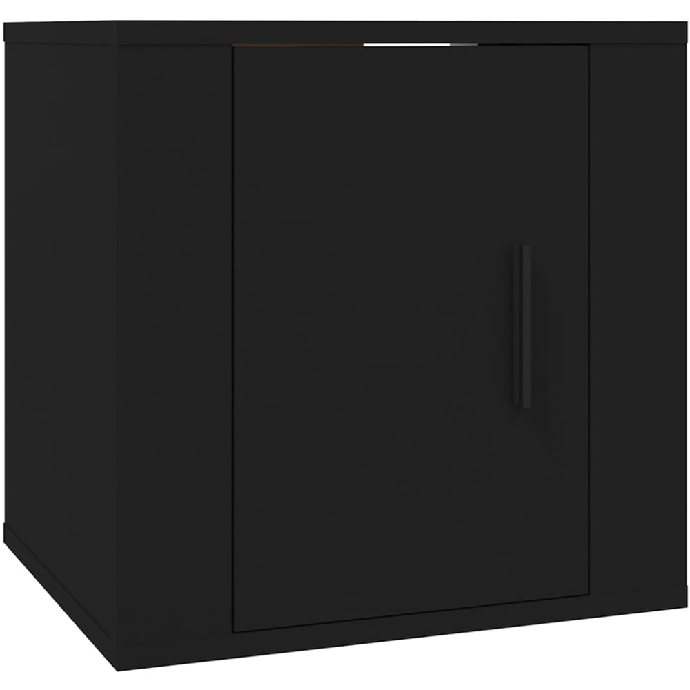 vidaXL Single Door Black Wall Mounted TV Cabinet Set of 2 Image 4