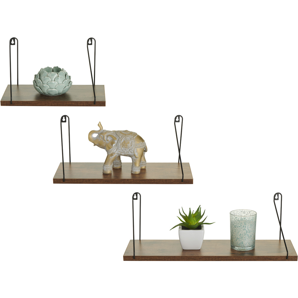 Wilko Set 3 Black Wire Trim Shelves Wilko