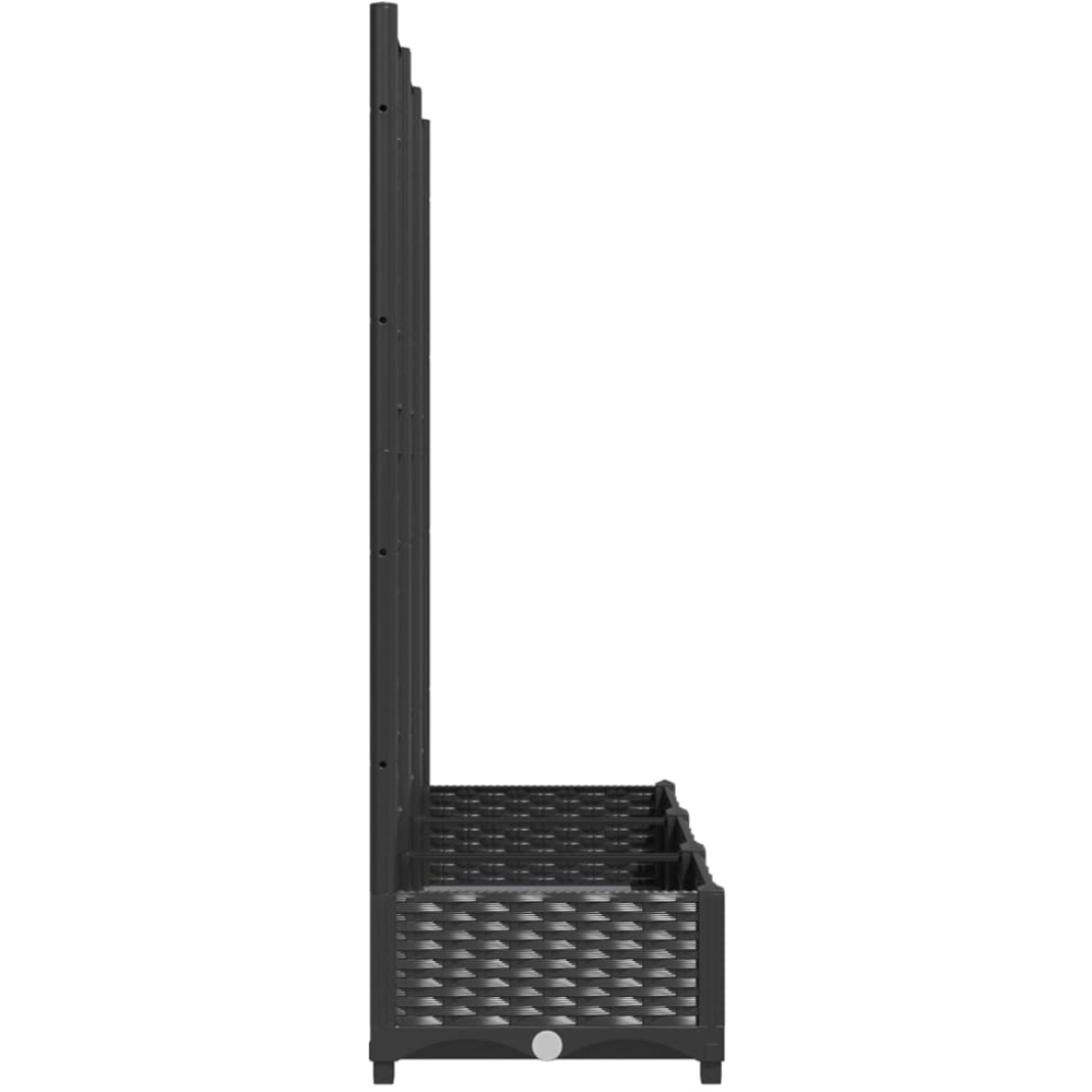 vidaXL Black Polypropylene Garden Planter with Trellis 120 x 40 x 121.5cm Image 4