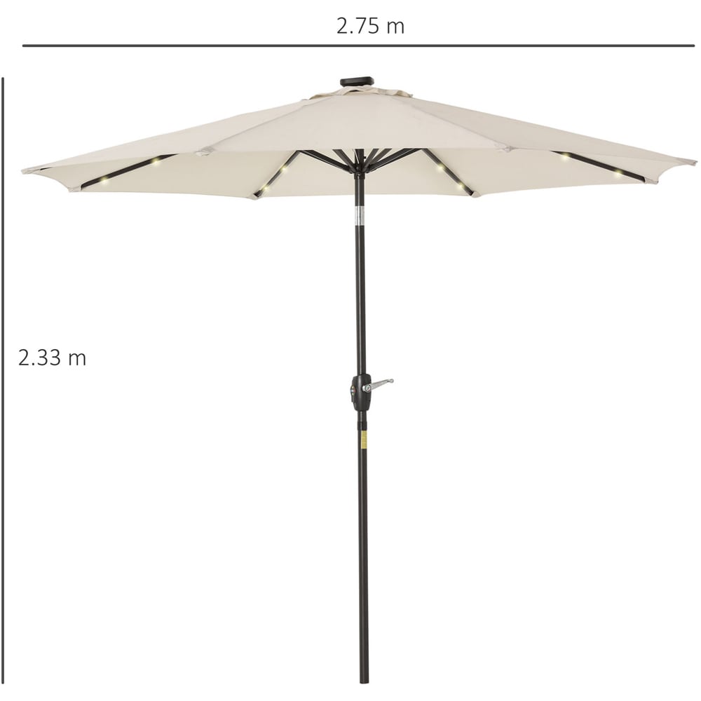 Outsunny Off White 24 LED Crank and Tilt Parasol 2.75m Image 7