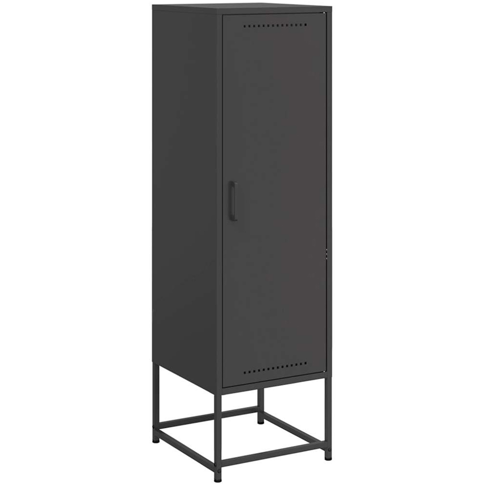 vidaXL Single Door Black Steel Highboard Image 2