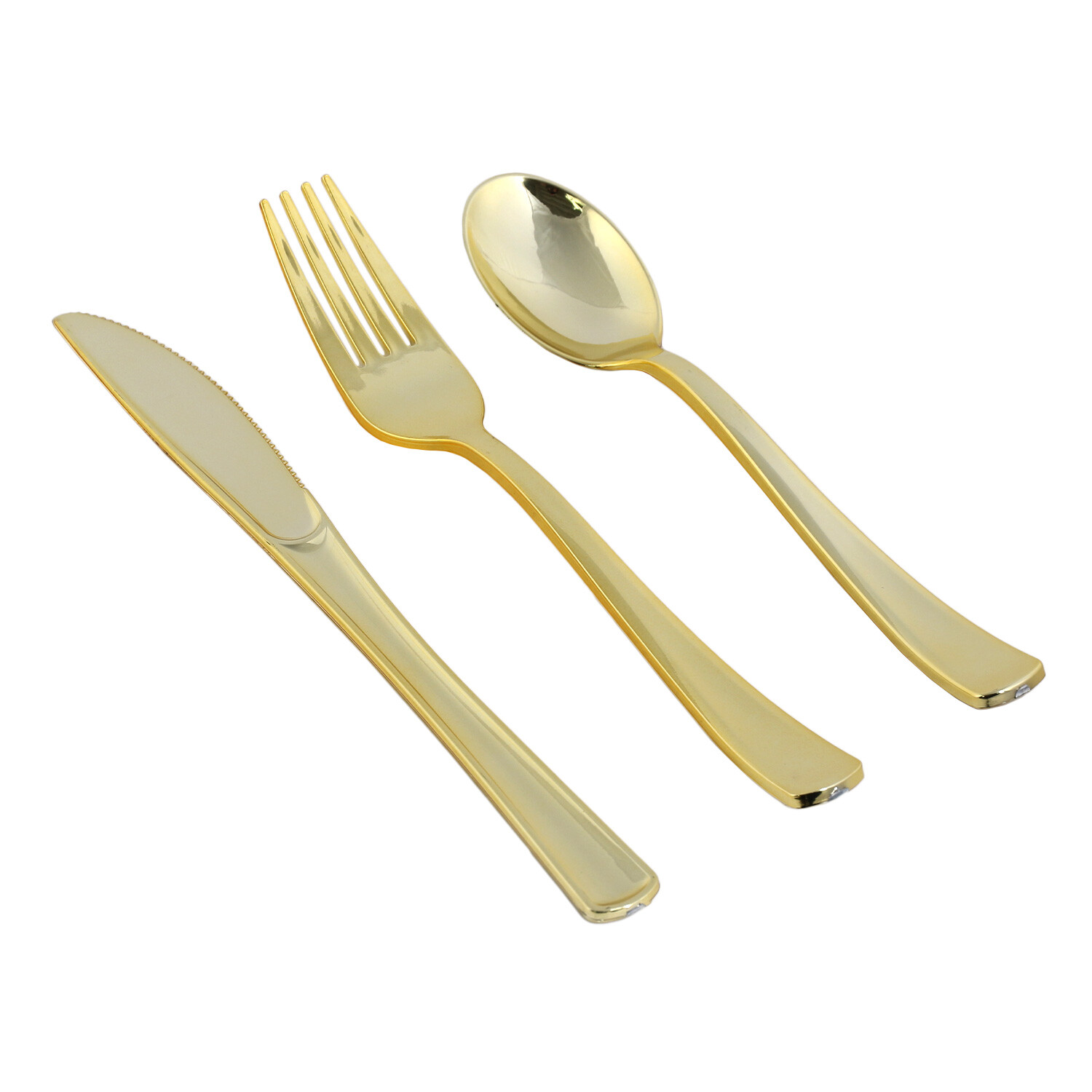 Pack of 24 Gold Plastic Cutlery Set - Gold Image 2