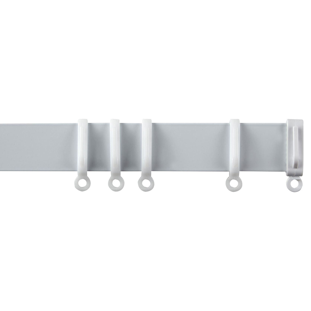New Edge Blinds 420cm Straight Aluminium White Curtain Track Image