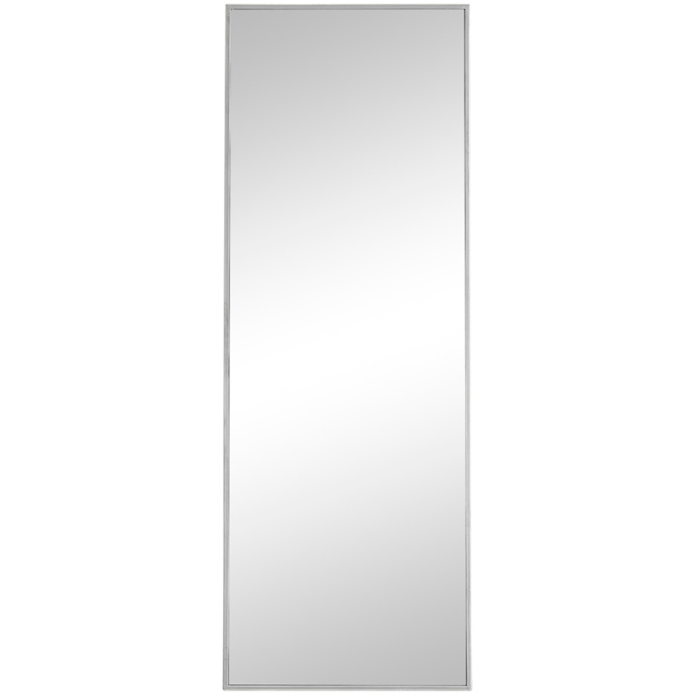 Furniturebox Austen Rectangular Silver Large Metal Wall Mirror 140 x 50cm Image 1